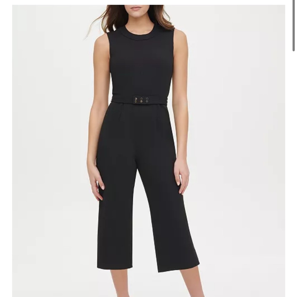 Tommy Hilfiger Elegant Black Belted Jumpsuit
